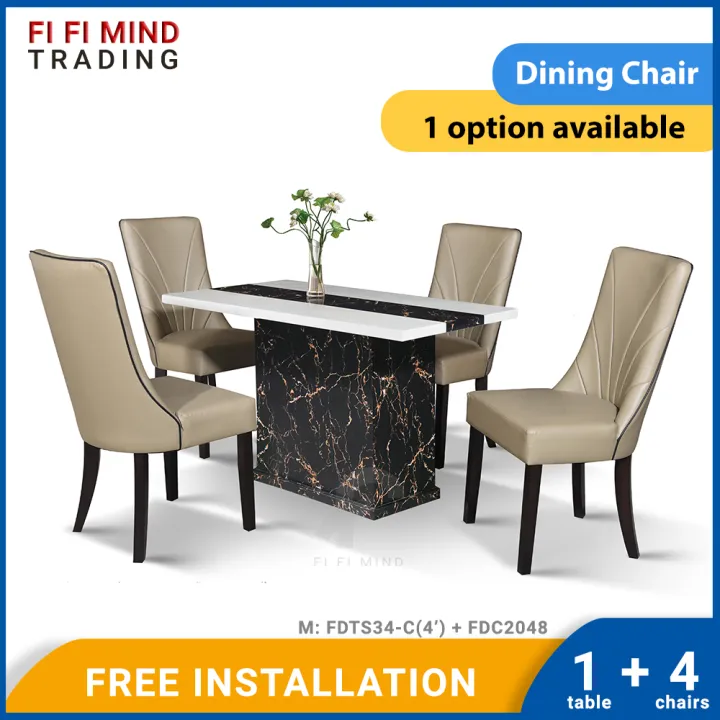 Moniccak Marble Dining Set Marble Dining Table Meja Makan 6 Kerusi