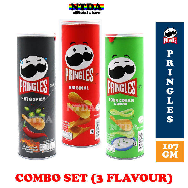 Pringles Potato Crisps Original Sour Cream Onion Hot Spicy