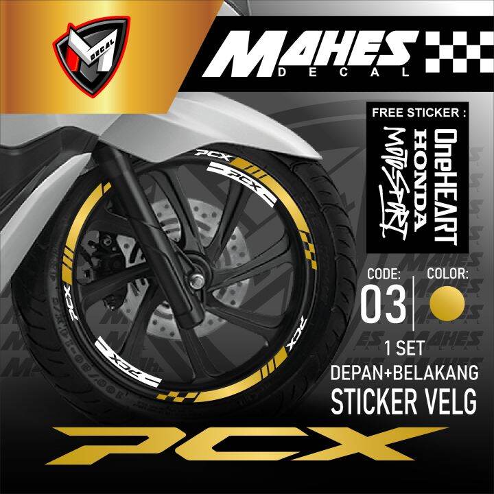 Mahes Decal Aksesoris Motor Stiker Cutting Sticker List Velg Honda