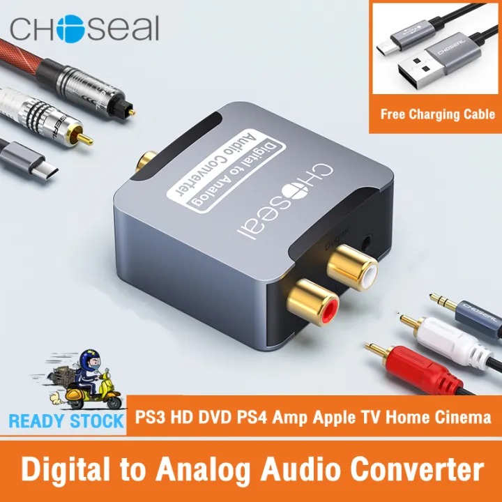 Choseal Digital To Analog Audio Converter Dac Digital Spdif Optical