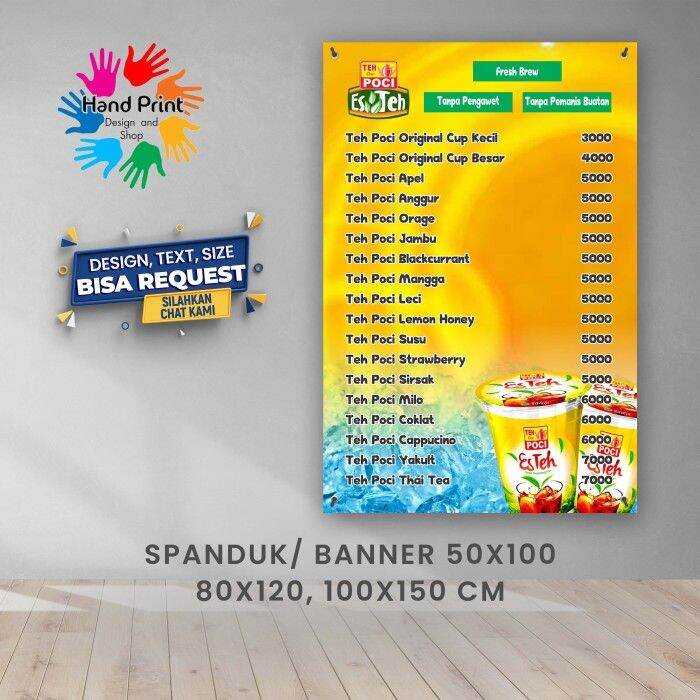 SPANDUK BANNER Es The Poci Segar Minuman 80x120 CM Lazada Indonesia