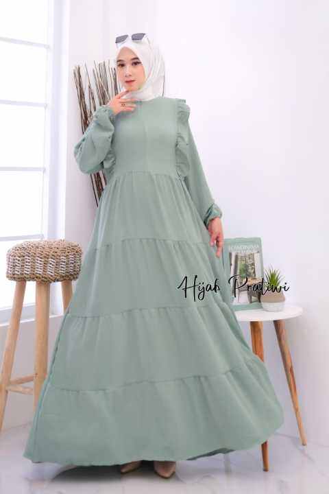 Ayunda Dress Gamis Crinkle Airflow Premium Terbaru Ukuran L Xl Xxl Xxxl