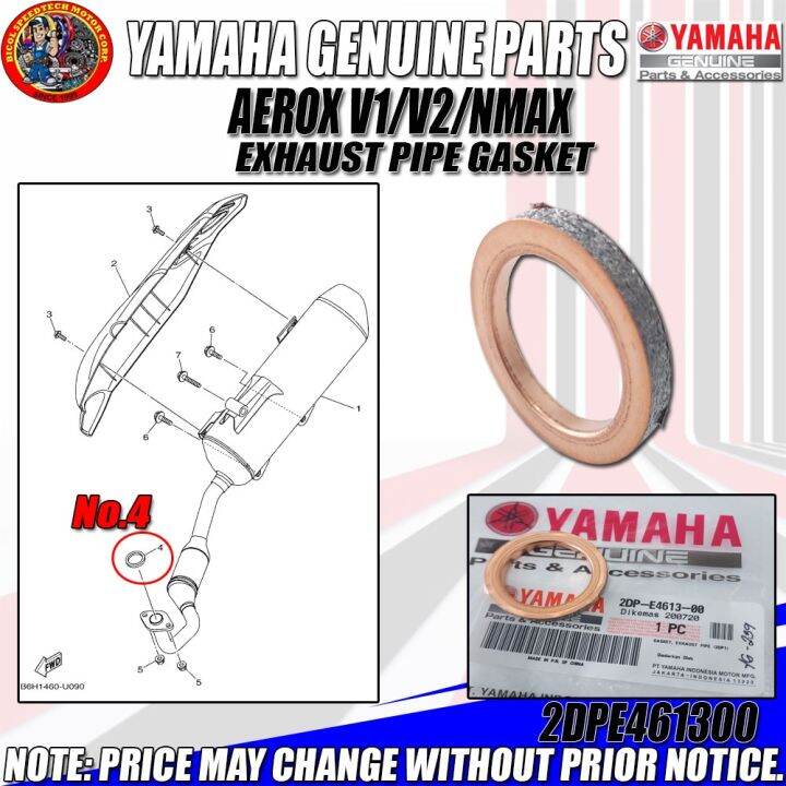 AEROX V1 V2 NMAX EXHAUST PIPE GASKET YGP GENUINE 2DP E4613 00