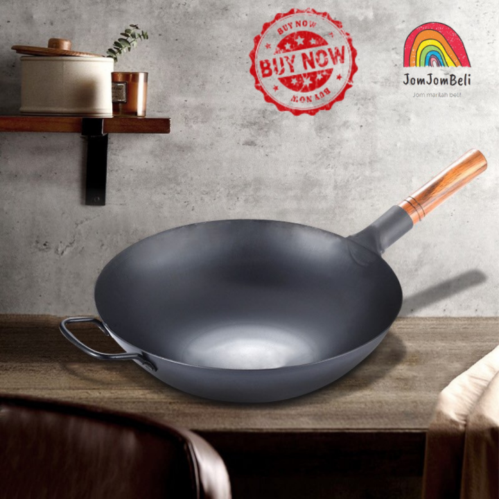 High Quality Pre Seasoned Wok Carbon Steel Wok Cooking Pan Pre