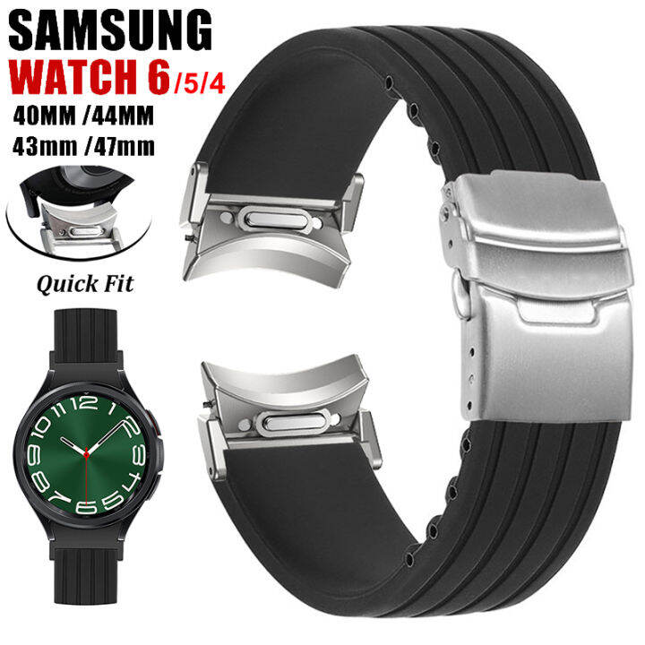 Silicone Rubber Watch Strap For Samsung Galaxy Watch 6 5 4 40mm 44mm 6