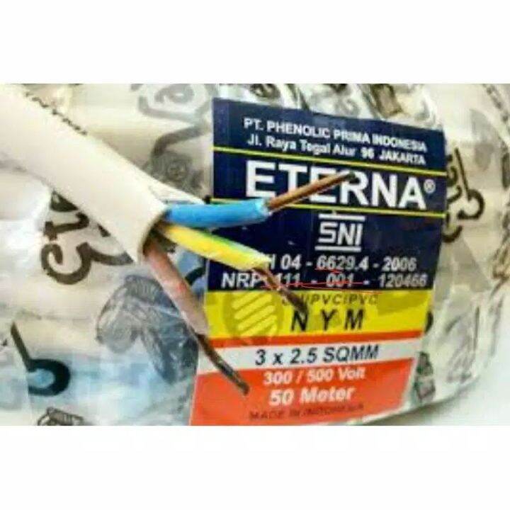 Kabel NYM 3x2 5 Mm ETERNA PER METER I Cable Engkel Isi Kawat Tembaga 3