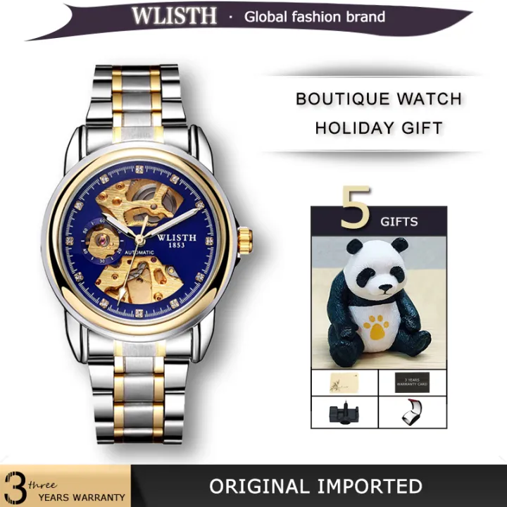 Wlisth Watch For Men Mechanical Casual Automatic Relo Transparent