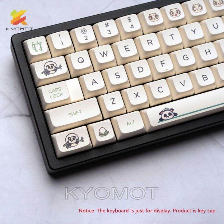 Hot Sale 2023 KYOMOT Cute Panda Theme Keycaps PBT Dye Sub English 131