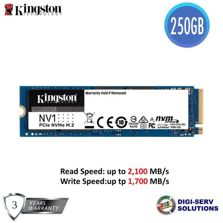 Kingston NV1 250GB M 2 2280 NVMe PCIe SSD SNVS 250G Lazada PH