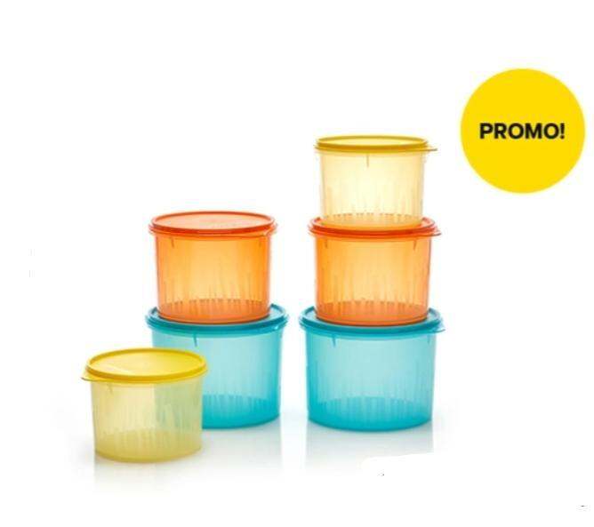 Cod Tupperware Texture Canister Set 6 Pcs Toples Kue Toples Snack