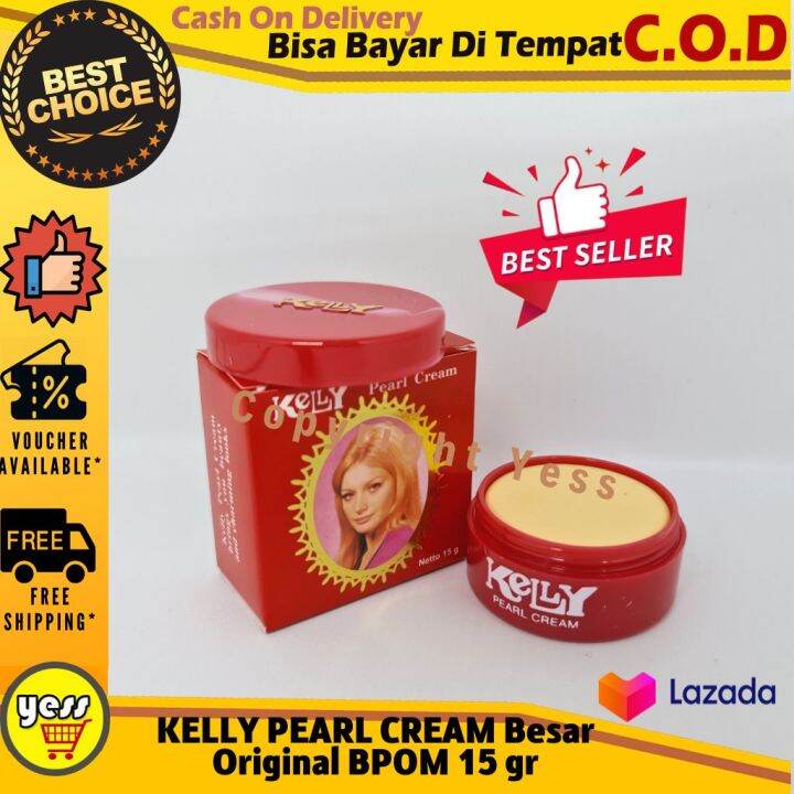 KELLY PEARL CREAM Besar Original BPOM 15 Gr Cream Kelly Bedak Kelly