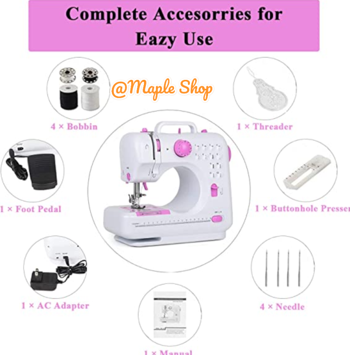 Pink Portable Sewing Machine Set With Pedal And Charger Lazada PH