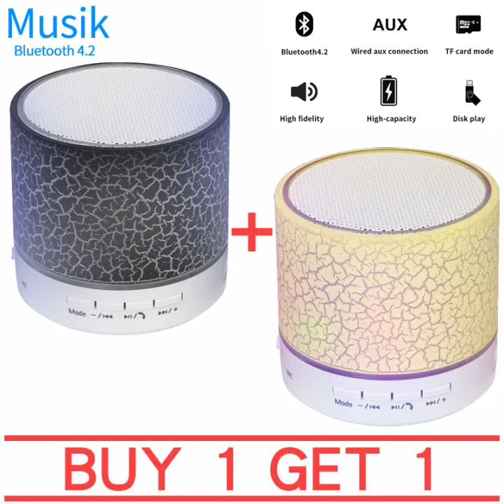 Buy 1 Get 1 Free2PCS Portable Mini LED Bluetooth Speaker With