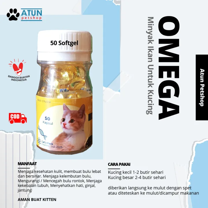 Omega Minyak Ikan Untuk Kucing Isi Softgel Lazada Indonesia