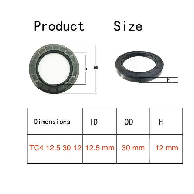 TC4 12 5 30 12 NBR Oil Seal 12 5 x 30 x 12 mm ซลนำมน ขนาด วงใน