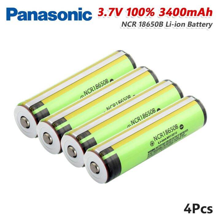 Panasonic 18650ใหม Protected NCR 18650B กระแสไฟสง3400 Mah Li Ion 3 7V