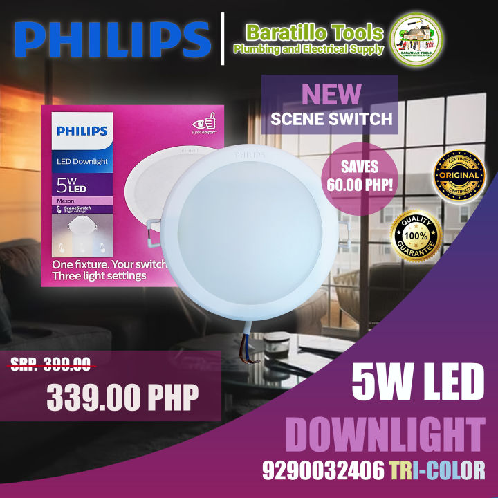 PHILIPS LED Downlight Meson 3 5W 5W 9W DAYLIGHT And TRI COLOR