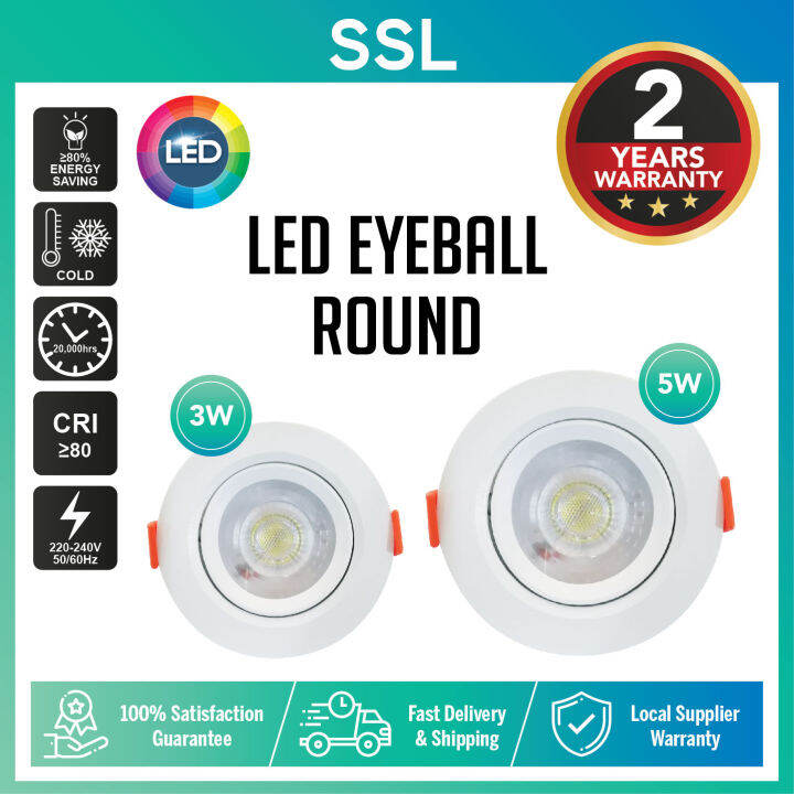 3W 5W LED RECESSED EYEBALL SPOTLIGHT ROUND Lazada