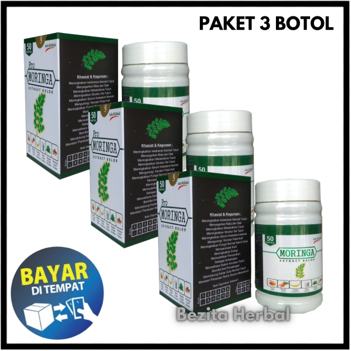 Paket Botol Kapsul Ekstrak Daun Kelor Pro Moringa Ash Shihhah Isi