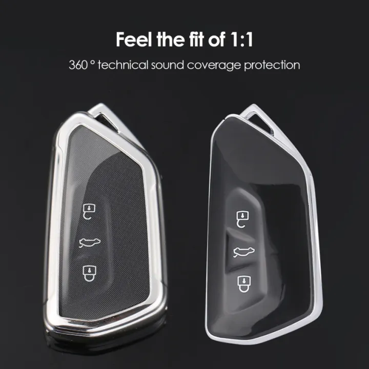 TPU Car Key Cover For Volkswagen Golf 8 Mk8 2020 Skoda Octavia 3 Button