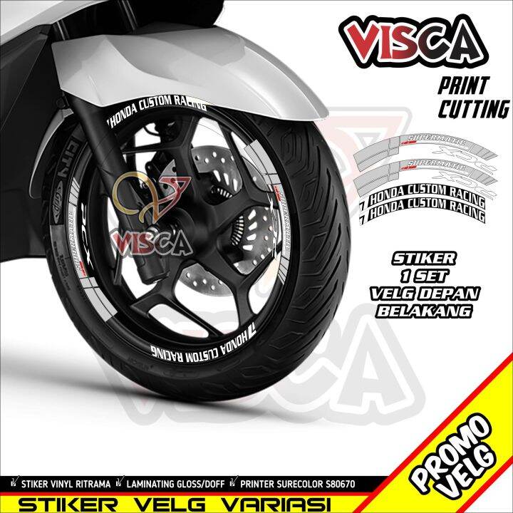 Stiker Velg List Velg Motor Pcx Stiker Velg Pcx Motif Honda Racing