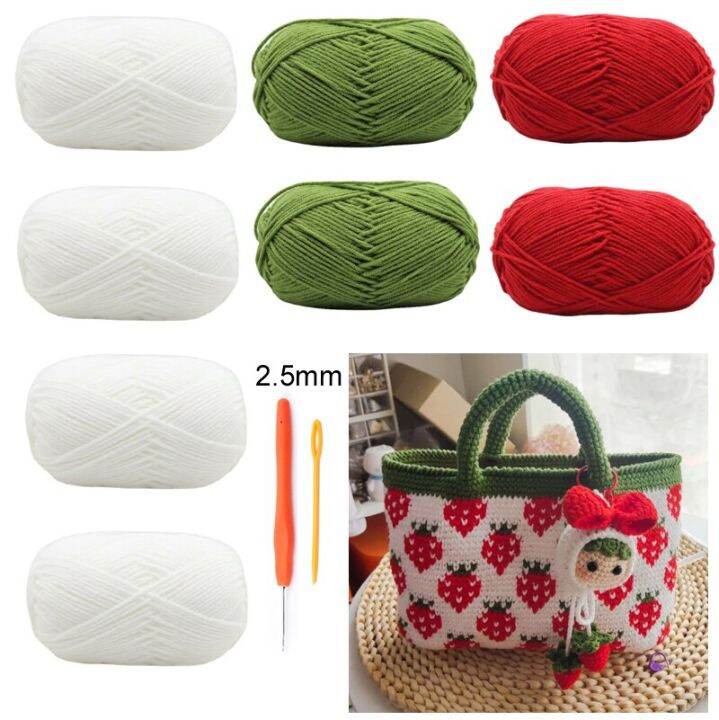 Tprpyn Strawberry Bag Crochet Kit With Yarn Knitting Jacquard Handbag