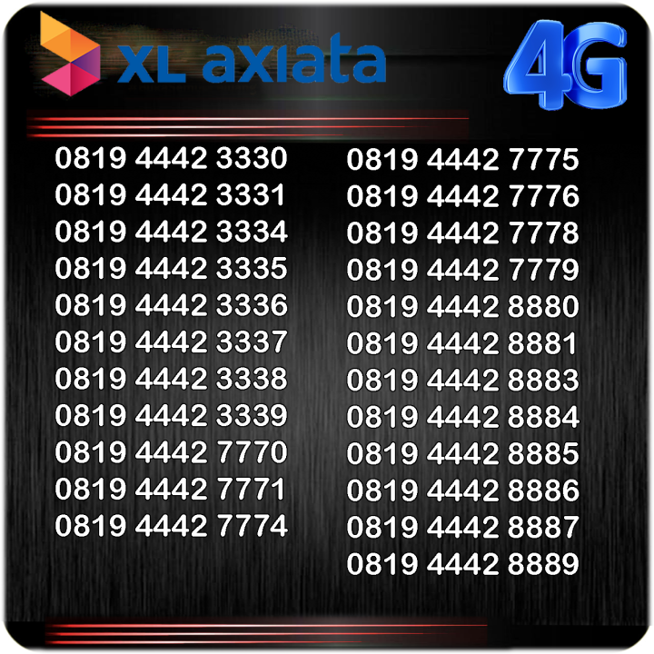 Nomor Cantik Xl G Lte Tripel Digit Panca Abab G