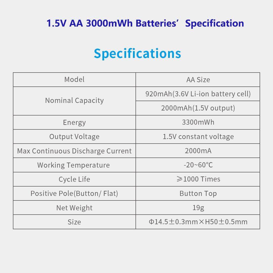 Xtar Batteries Set V Nimh Aa Aaa Batteries V Li Ion Aa Aaa