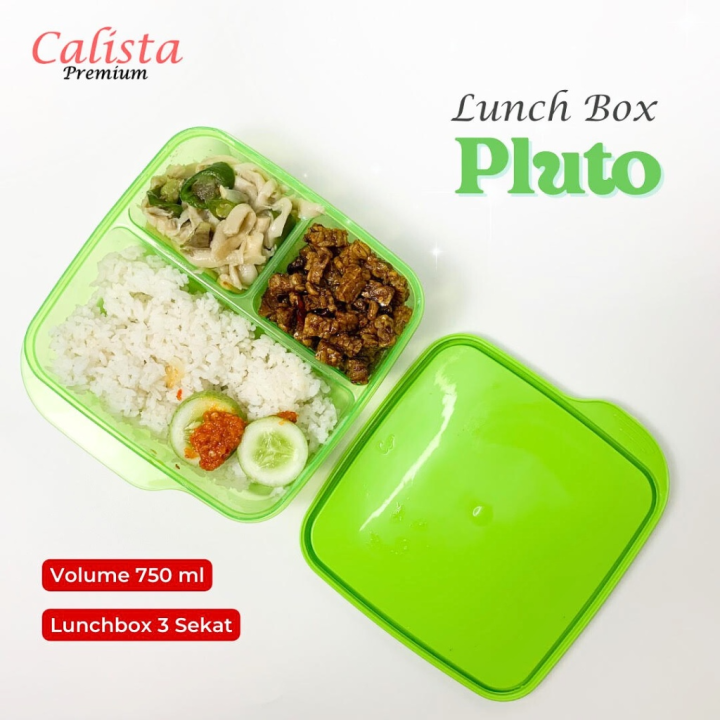 Calista Lunch Box Pluto Kotak Makan Sekat 3 Lazada Indonesia