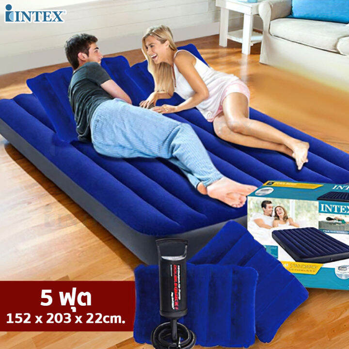 INTEX ทนอน ทนอนเปาลม QUEEN DURA BEAM CLASSIC DOWNY AIRBED รน