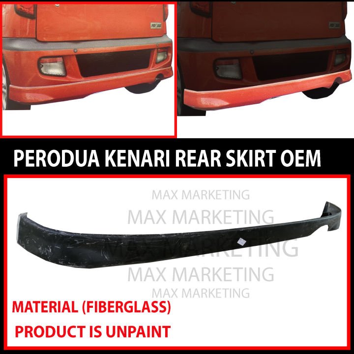 B1329 PERODUA KENARI REAR SKIRT OEM FIBERGLASS BODYKIT Lazada