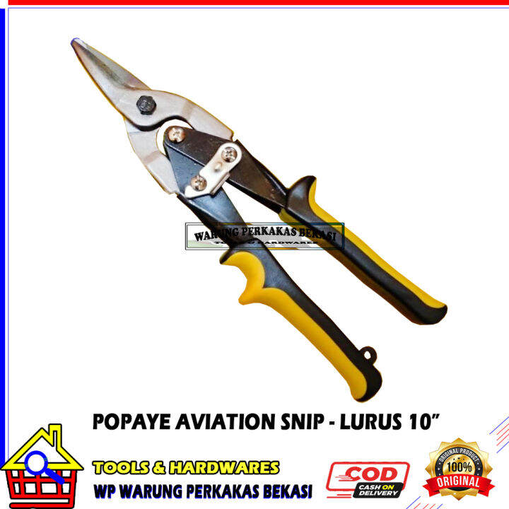 Popaye Aviation Snip Gunting Seng Plat Holo Baja Ringan Mata Lurus