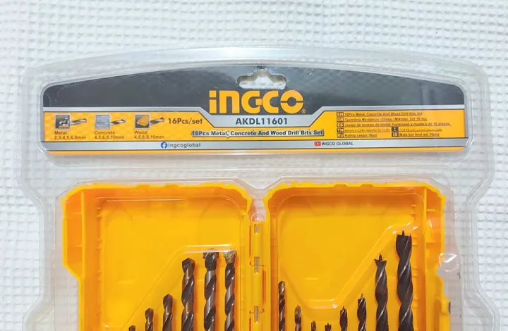 INGCO 16PCS METAL CONCRETE AND WOOD DRILL BITS SET Lazada PH