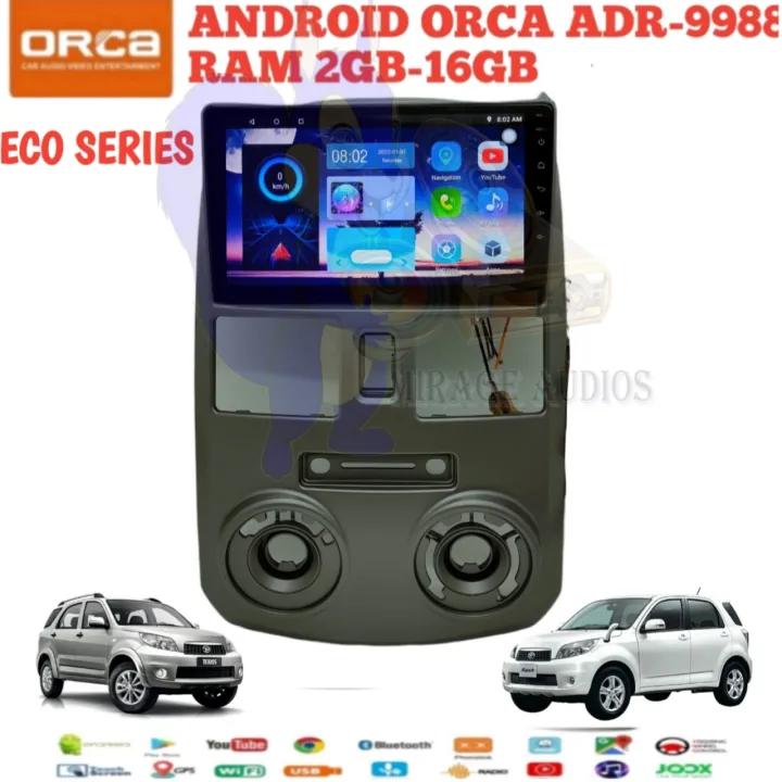 Head Unit Android Orca Eco Rush Terios Inch Pnp