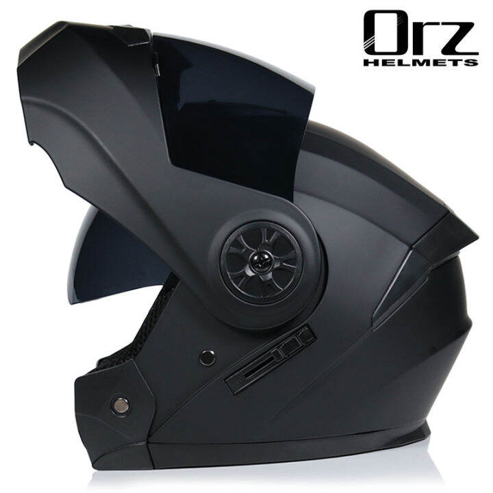 Orz Flip Up Helmet Modular Motorcycle Helmet Double Lens Built In