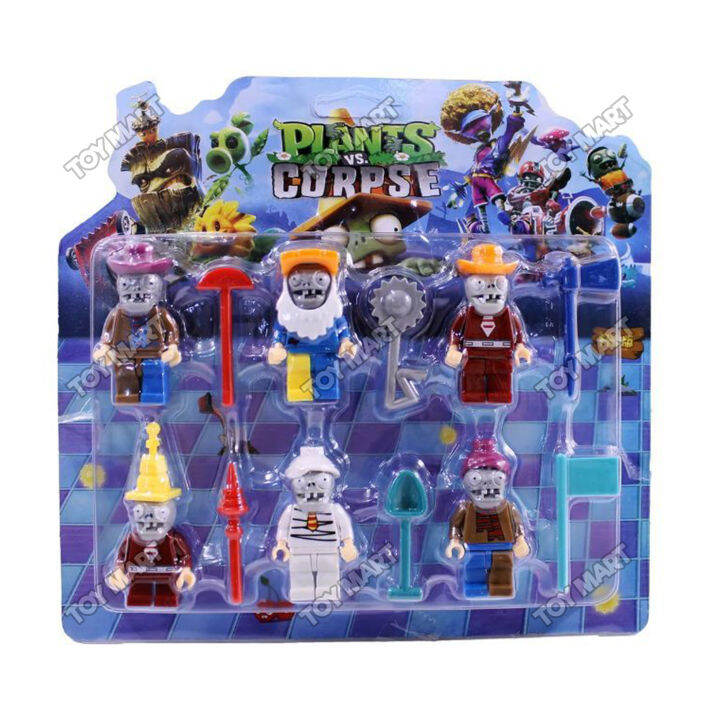 Plants VS Zombie Action Minifigure Collectible Building Blocks Set With