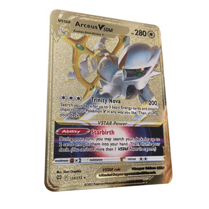 Arceus Vstar Golden Pokemon Cards In English Iron Metal Pokmo Letters