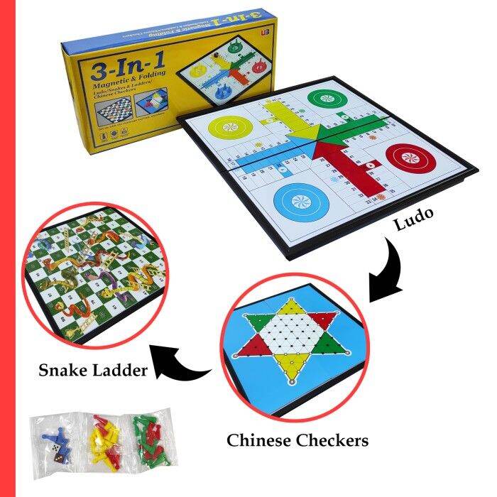 Cod Magnetic Board Game In Ludo Halma Ular Tangga Mainan