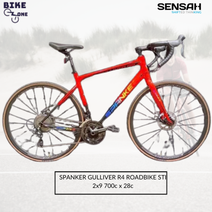 Bike Zone SPANKER GULLIVER R4 ROADBIKE STI 2x9 700c X 28c Aluminum