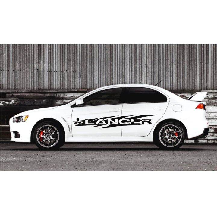 MITSUBISHI LANCER 2x Side Stripes Vinyl Body Decals Sticker Graphics