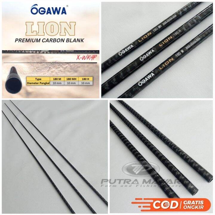 Blank Blang Ujung Bahan Joran Carbon Hollow Ogawa Lion Panjang