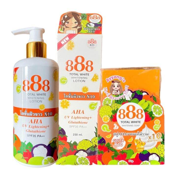 888 Total White Body Lotion SPF 35 Body Soap X10 Whitening Lazada PH