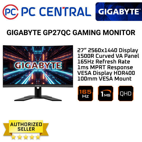 GIGABYTE G27QC 27 165Hz 1440P QHD FreeSync Curved Gaming VA Monitor