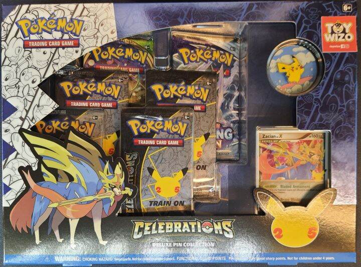 Pokemon TCG Celebrations Deluxe Pin Collection Box Featuring Zacian