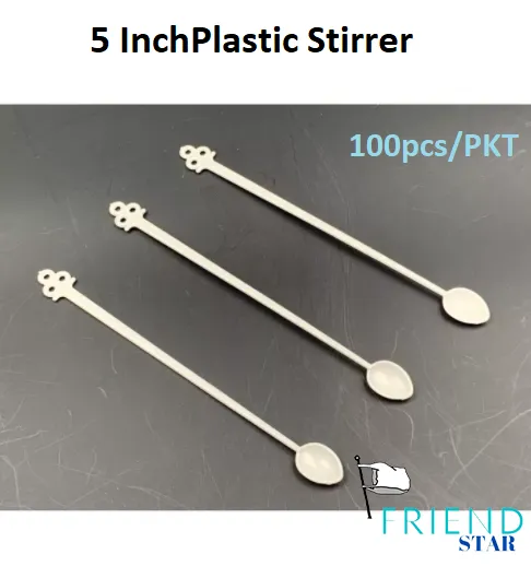 Pcs Plastic Coffee Cocktail Stirrer Spoon Disposable Plastic