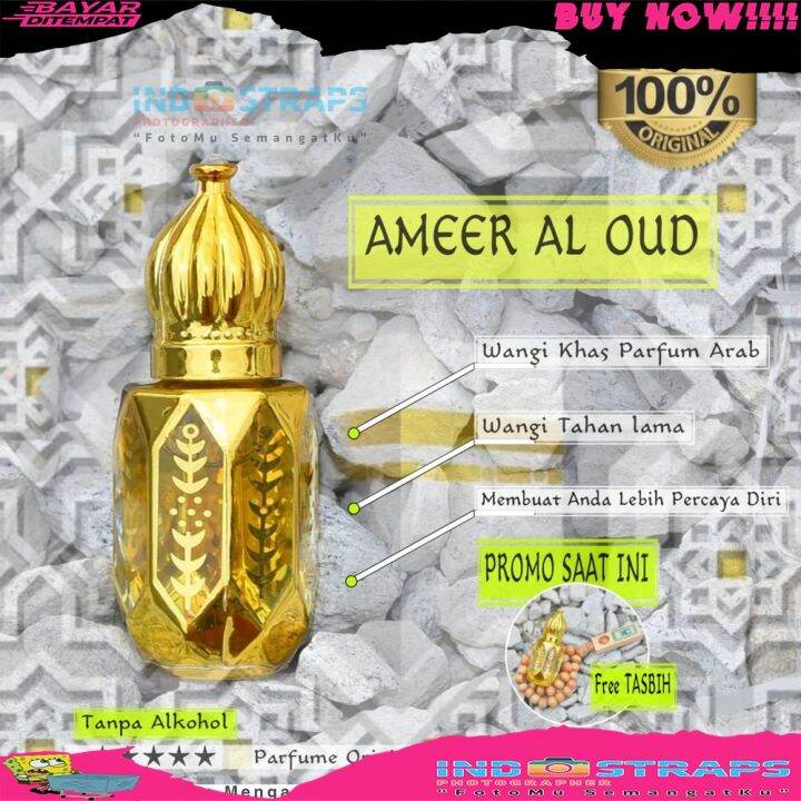 MINYAK WANGI GAHARU AMEER AL OUD ASLI IMPORT ARAB PARFUM SHOLAT