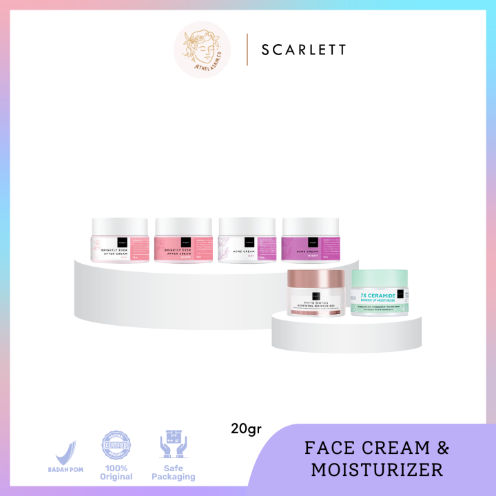 Scarlett Whitening Cream Brightly Ever After Day Night Acne Cream Phyto