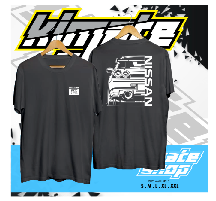 KAOS BAJU NISSAN GTR R34 JDM KAOS MOBIL OTOMOTIF MURAH KEREN TERLARIS