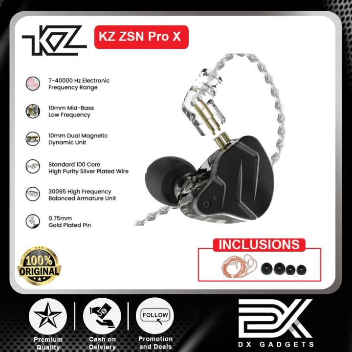 Kz Zsn Pro X Metal Earphones Ba Dd Hybrid Technology Game Hifi Bass