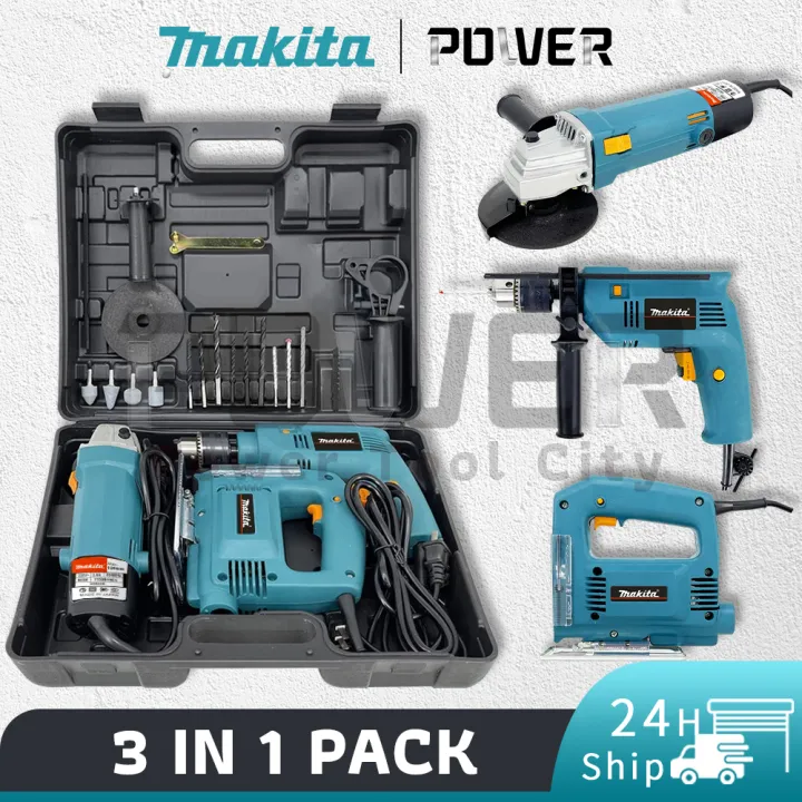 Ma Kita In Angle Grinder And Impact Drill And Jigsaw Set With